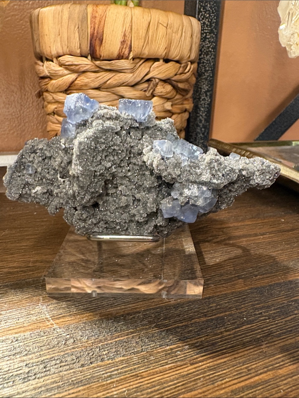 Blue Fluorite on Sparkling matrix